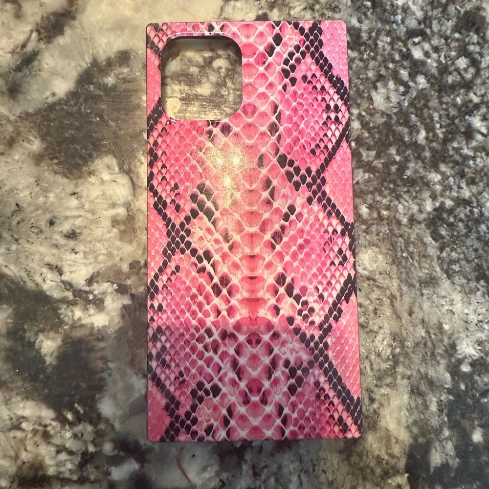 Pink Snake Print Phone Case